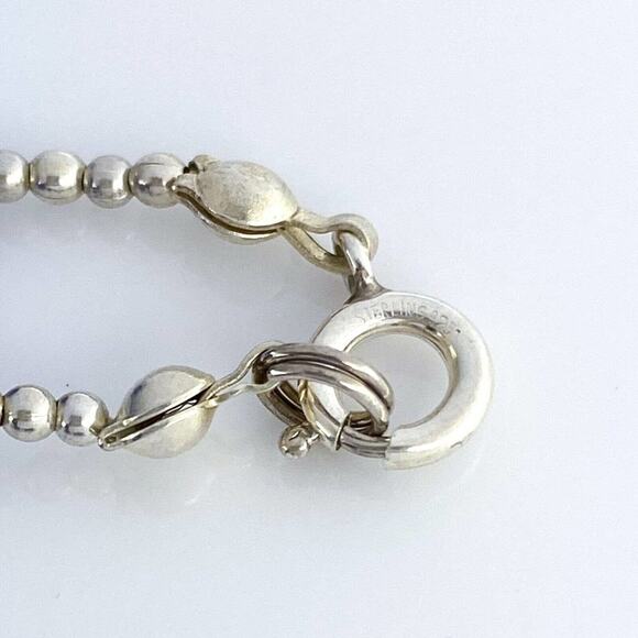 Vintage Sterling Silver 925 5mm Blue Synthetic Cat's Eye Bracelet 7" - Picture 3 of 5